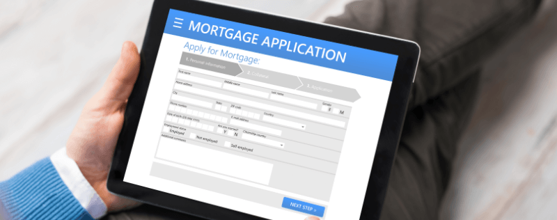 mortgage application on an ipad screen